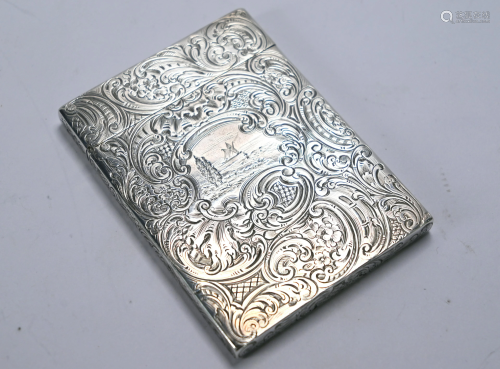 Victorian silver card case