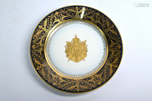 A Napoleon I Sevres cabinet plate