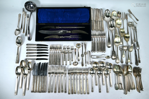 P&O/Orient Line electroplated flatware, carving set,