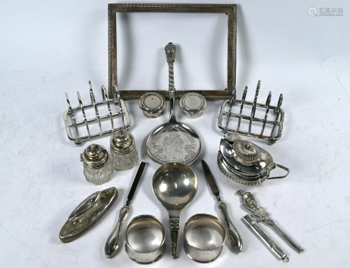 Danish silver Coronation spoon and various oddments of