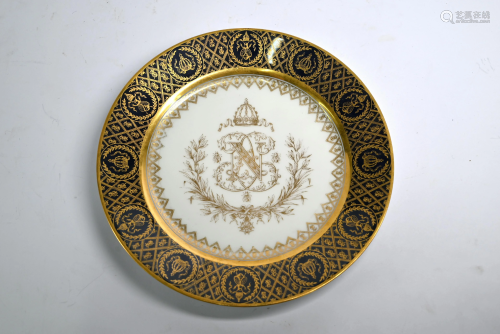 A 2nd Empire Sevres cabinet plate