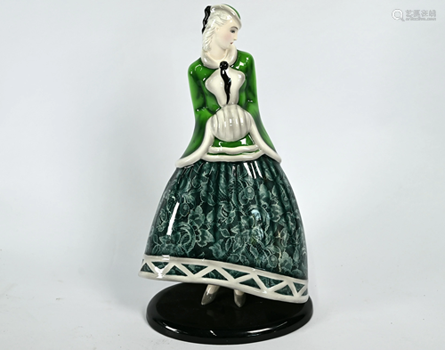 A Goldscheider pottery female figure