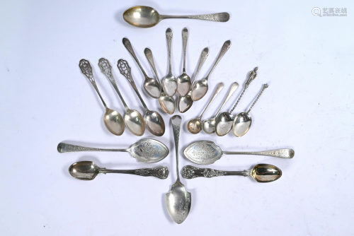 Various silver spoons