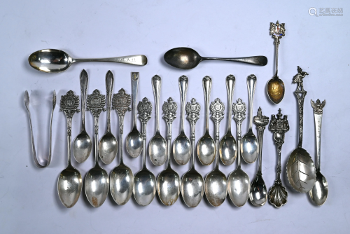 Silver teaspoons, etc