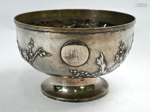 Chinese export silver rose-bowl, Tuck Chang (Shanghai)