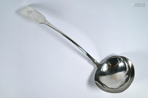 William IV Irish silver soup ladle