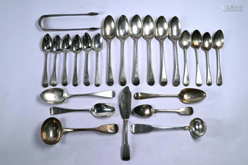 Georgian silver flatware, etc.