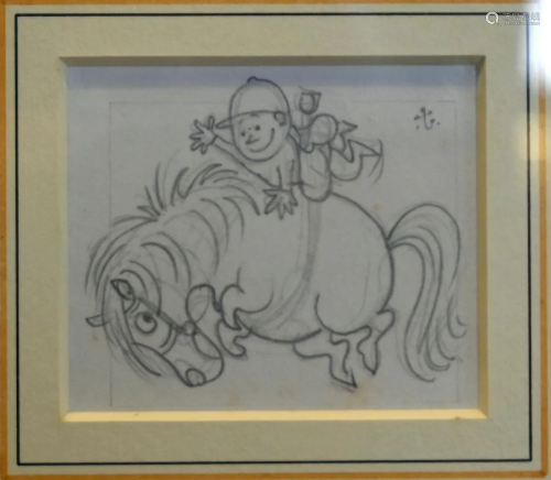 Normal Thelwell (1923-2004) - pencil