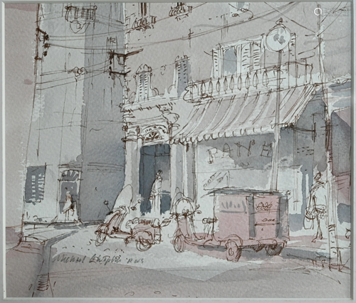 Michael Chaplin RWS (1943) - pen and wash