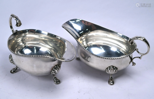 Pair of Edwardian silver sauce-boats