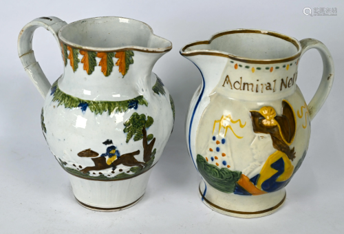 Georgian pearlware commemorative jug