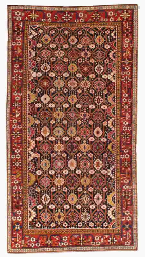 Handmade antique Caucasian Karabagh rug 5.6' x 10.6'