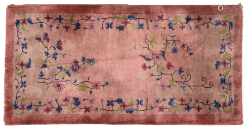 Handmade antique art deco Chinese rug 3' x 6' ( 91cm x