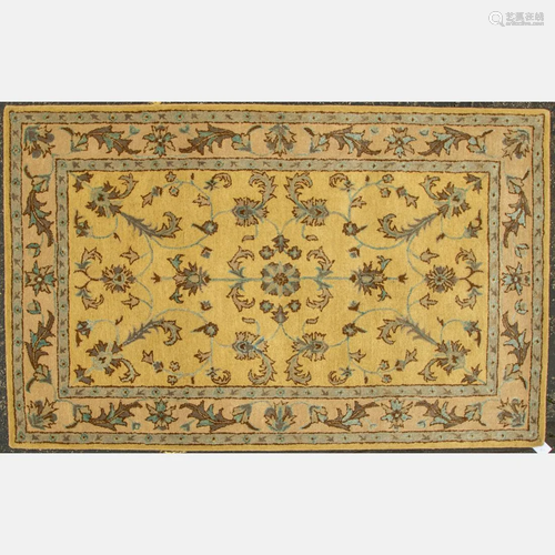 Hand Tufted Indo Turkish Oushak Wool Rug