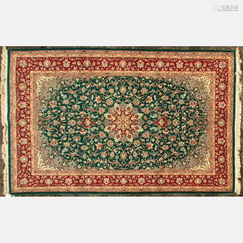 Pakistani Persian Isfahan Wool Rug