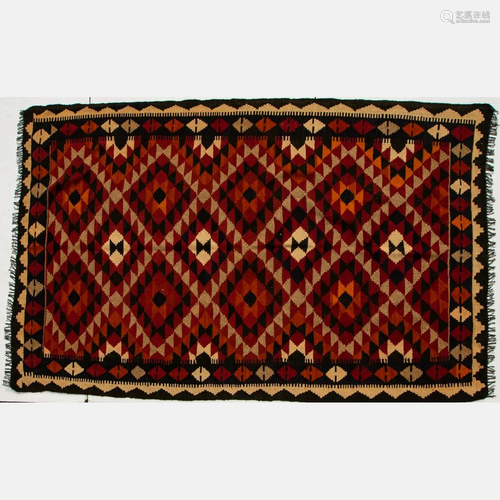 Persian Kurdish Village Kilim Wool Rug