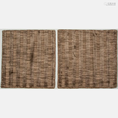 Two Indo Bambo Silk Rugs