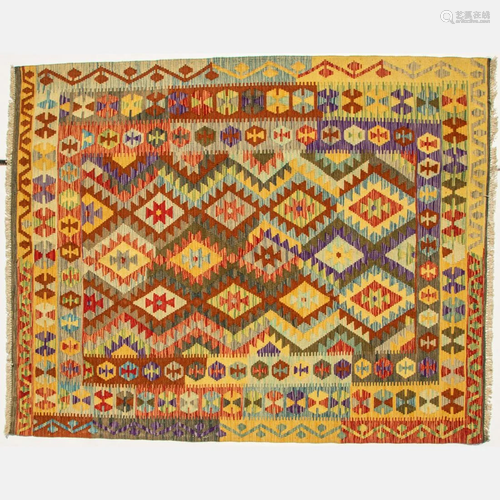 Turkish Caucasian Kilim Wool Rug