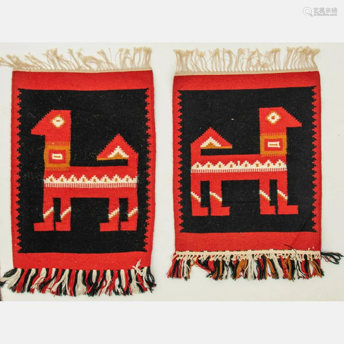 Two Russian Pictorial Kilim Wool Rugs