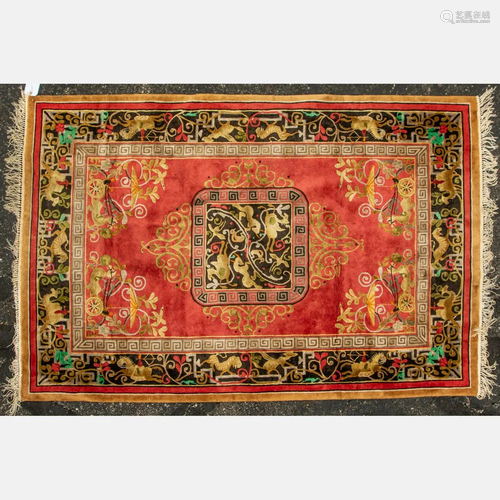 Chinese Pictorial Silk Rug