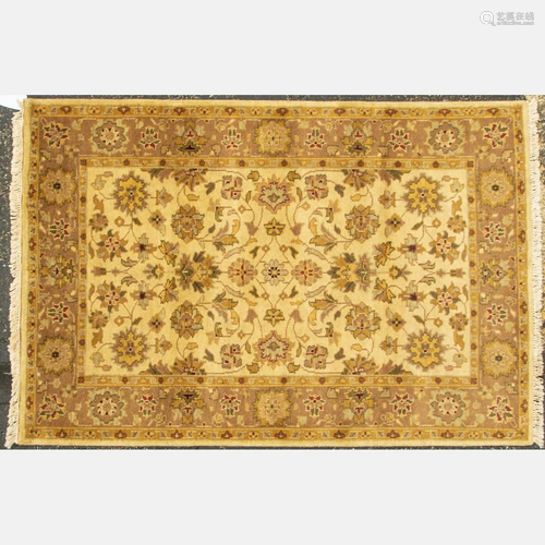 Indo Turkish Oushak Wool Rug