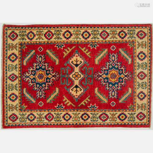 Afghani Caucasian Kazak Wool Rug