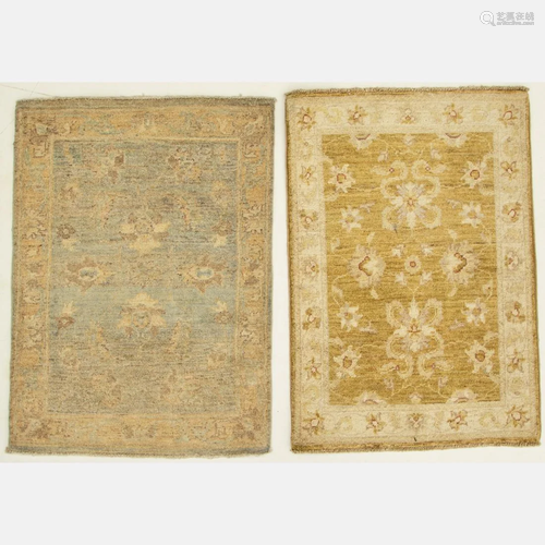 Two Pakistani Turkish Oushak Wool Rugs