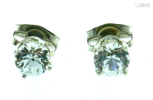 MODERN 14k White Gold & 0.70 Point Diamond Stud