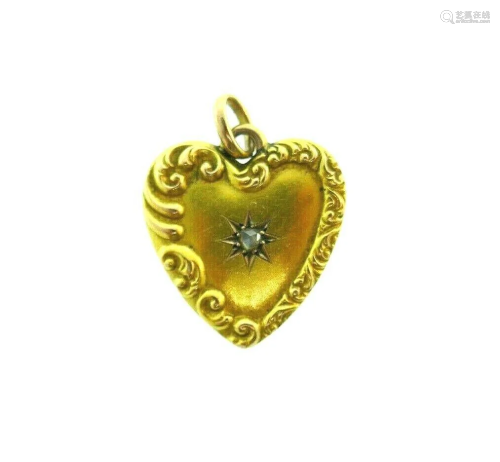 ANTIQUE VICTORIAN 10k Yellow Gold & Rose Cut Diamond