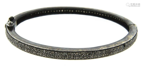 LOVELY Indian Style Silver & Diamond Bangle MODERN!