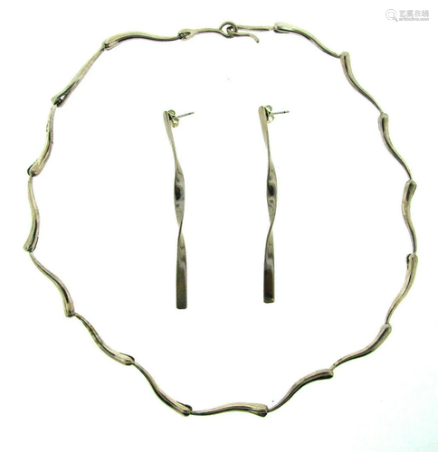 SILVER 800 SET NECKLACE & EARRINGS STYLISH