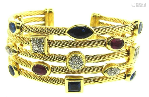 TRENDY David Yurman 18k Yellow Gold, Diamond & Gemstone