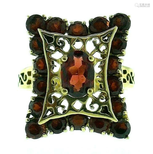 ANTIQUE 10k Yellow Gold & Garnet Ring Circa 1900s