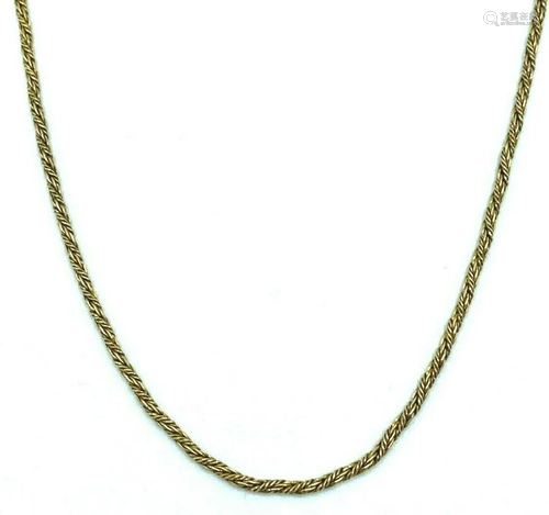 1950's 10K Yellow Gold Twisted Woven Robe Link Chain