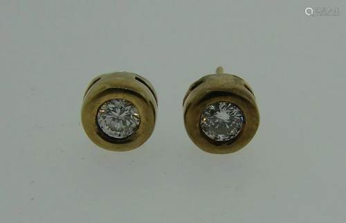 Chic ROUND DIAMOND YELLOW GOLD STUD EARRINGS STUDS