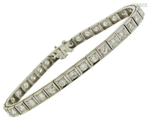 Diamond White Gold Tennis Line BRACELET 3.60 cts