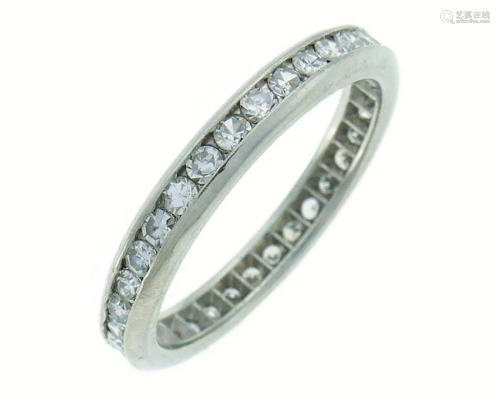 Diamond Platinum Eternity BAND Ring Art Deco Single Cut