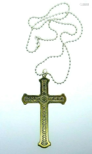 VINTAGE Sterling Silver Cross Necklace