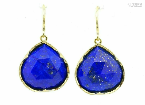 Irene Neuwirth Lapis Yellow Gold Drop Earrings