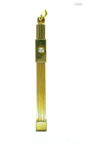 VINTAGE 14k Yellow Gold & Diamond Mechanical Toothpick