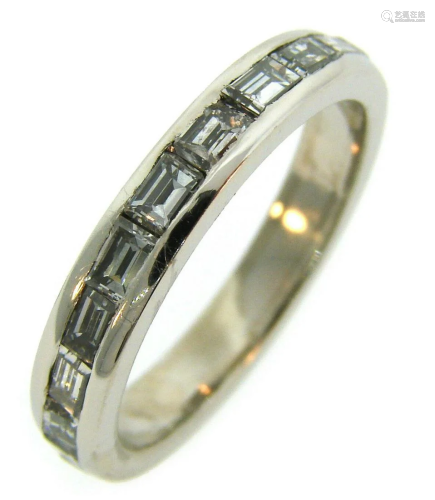Diamond Platinum Eternity BAND Ring Size 6.25 1960s
