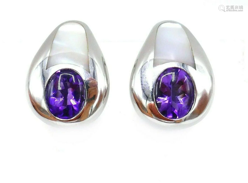 Mauboussin Vintage 18k White Gold Amethyst Mother of