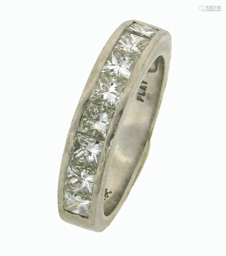 Diamond Platinum Eternity BAND RING 1980s 2.40 cts