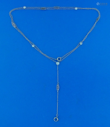 Diamond White Gold Chain NECKLACE with ENHENCER