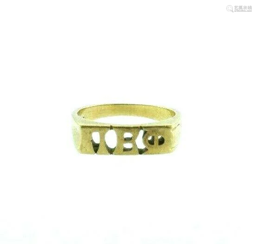 VINTAGE 10k Yellow Gold Sorority / Fraternity Ring