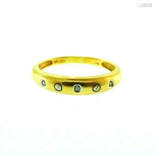 VINTAGE 14k Yellow & White Gold & Diamond Band Ring