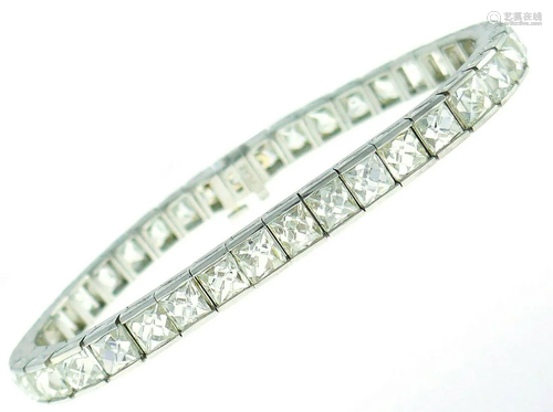 French Cut Diamond Platinum Tennis Line BRACELET 23.50