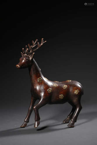 chinese  gilt bronze deer ornament