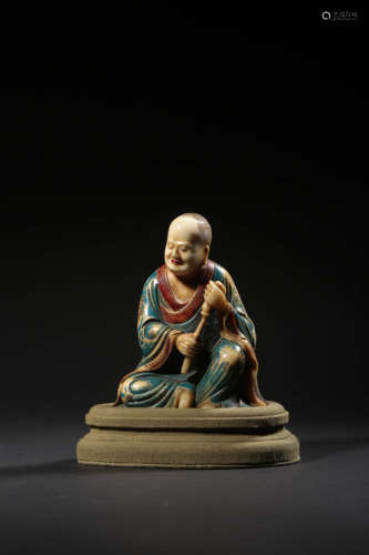 chinese shoushan stone arhat statue