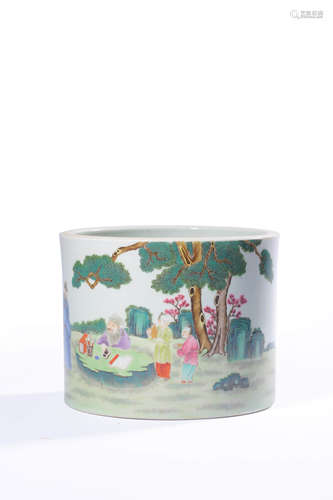 chinese famille rose porcelain brush pot